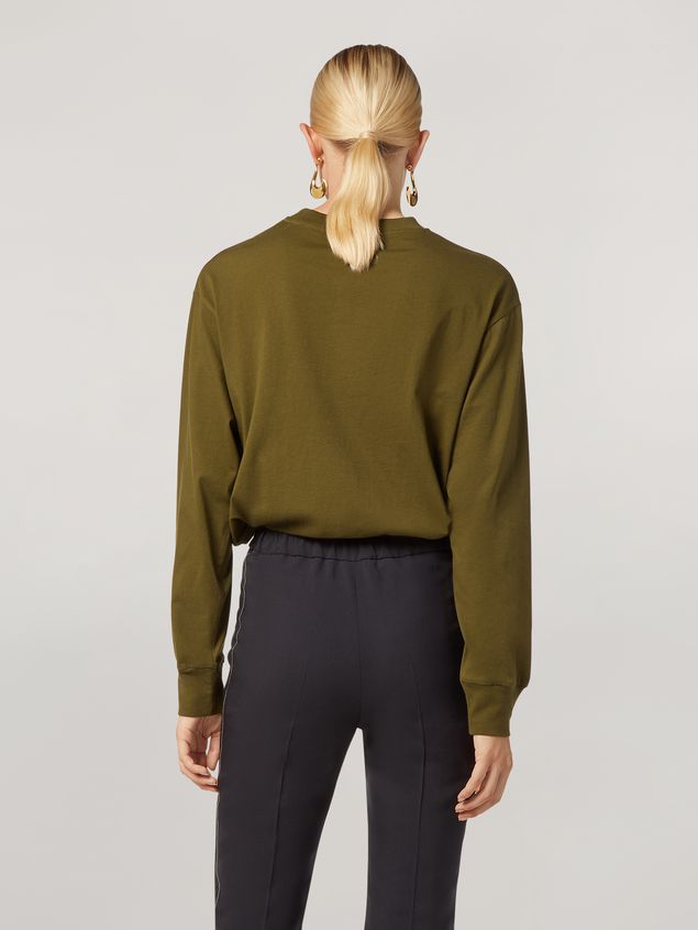 Short Sleeve T-Shirt Marni Long-sleeved T-shirt in cotton jersey Marni print Woman