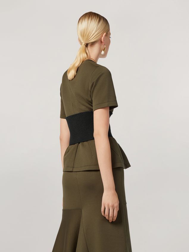 Short Sleeve T-Shirt Marni T-shirt in double face jersey with wavy seamwork Woman