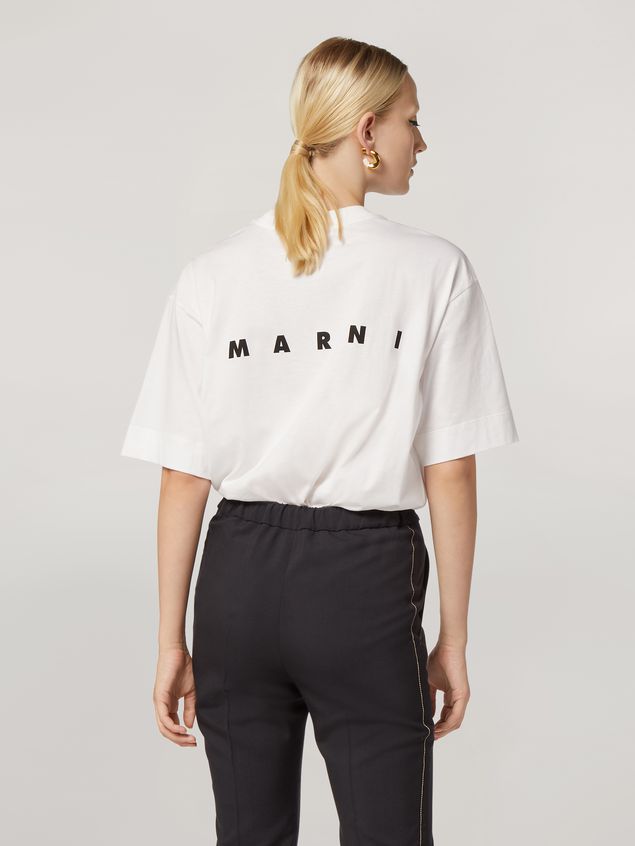 Short Sleeve T-Shirt Marni Crewneck T-shirt in cotton jersey Faces print Woman