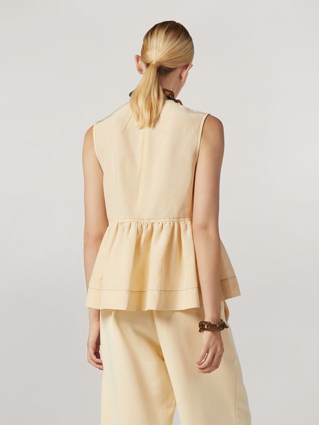 Top Marni Flounced top in raw viscose ramié Woman