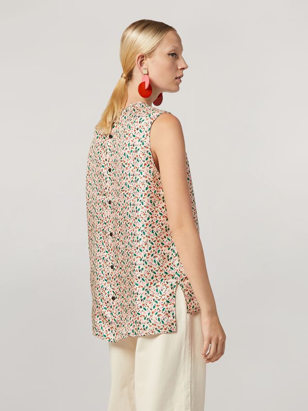 Top Marni Tunic in silk twill Liz with back buttoning Woman