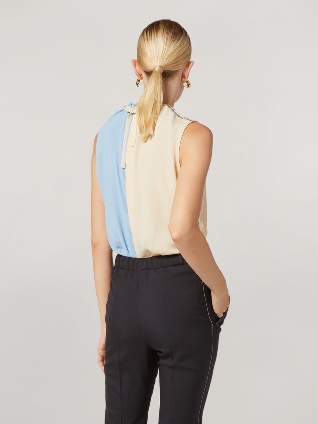 Top Marni Top in crepe di acetato lavato con abbottonatura posteriore Donna