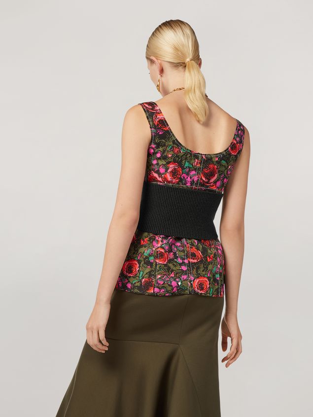 Top Marni Top in faille Amarcord print with contrasting topstitching Woman