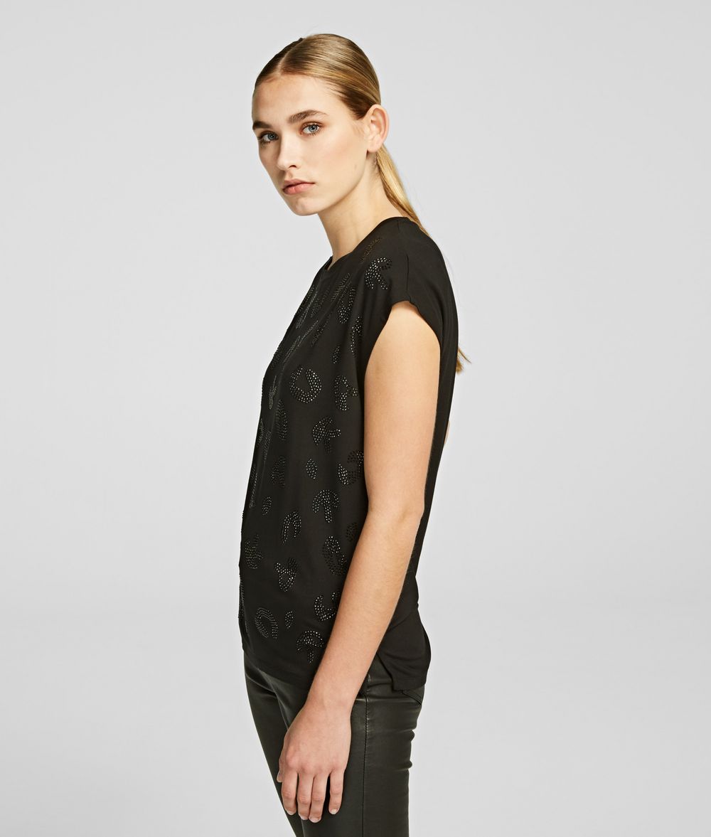 KARL LAGERFELD Sparkly Logo T-shirt T-shirt Woman d