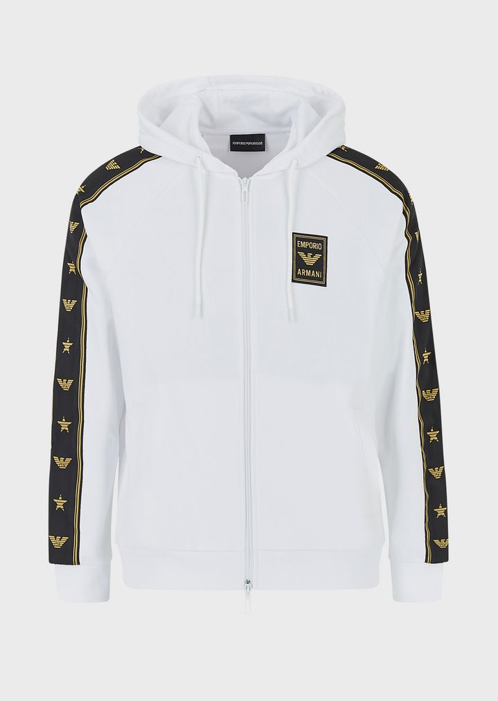 Sweatshirt mit Reißverschluss und Seitenstreifen mit Sternen Sweatshirt mit Reißverschluss und Seitenstreifen mit Sternen