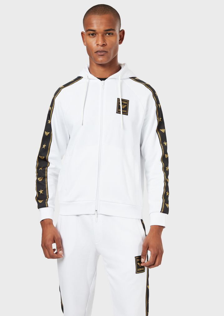 Sweatshirt mit Reißverschluss und Seitenstreifen mit Sternen Sweatshirt mit Reißverschluss und Seitenstreifen mit Sternen