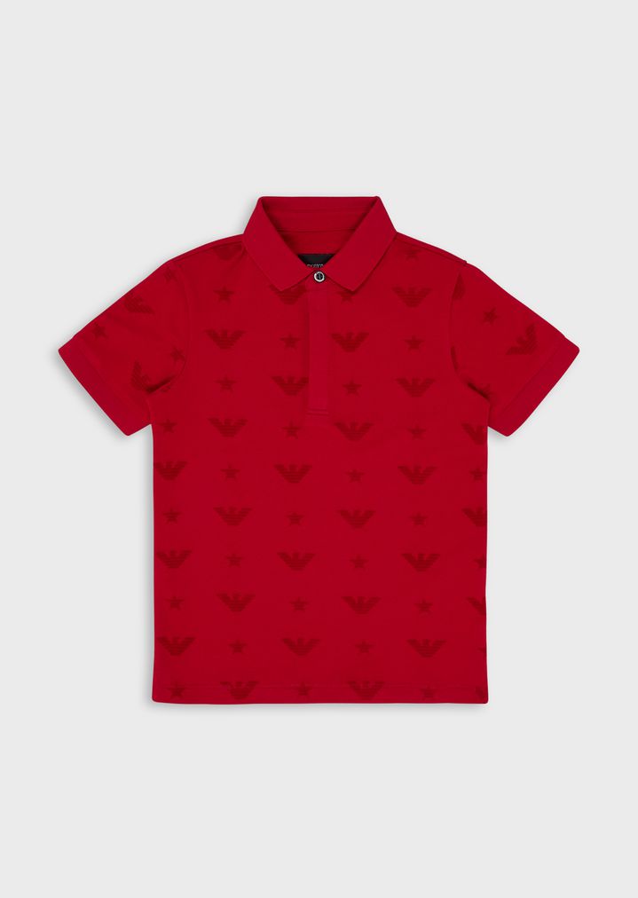 Piqué polo shirt with all-over monogram Piqué polo shirt with all-over monogram