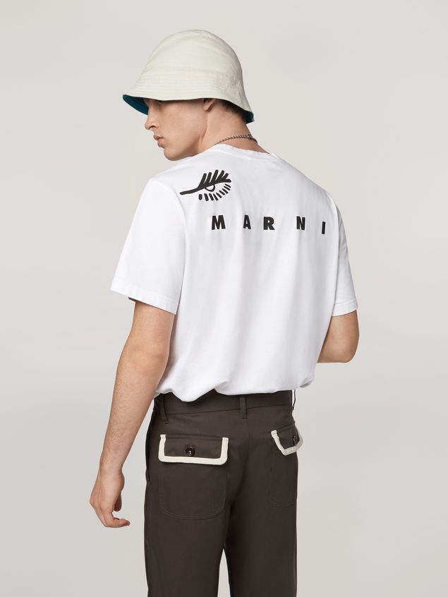 T-Shirt mit kurzen Ärmeln Marni T-Shirt aus Baumwolljersey mit platziertem Print Herren