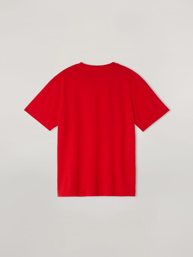 Short Sleeve T-Shirt Marni Red t-shirt in light cotton jersey with front logo Man