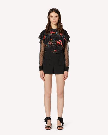 REDValentino Floral Flounces silk top