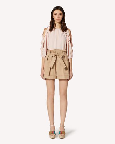 REDValentino Ruffles detail crepe envers satin top