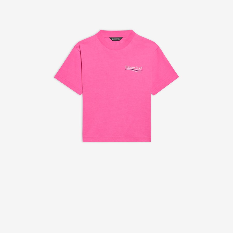 balenciaga t shirt pink logo