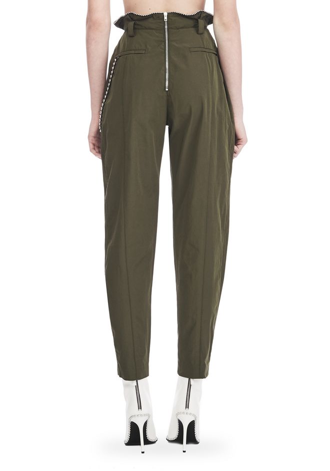 ALEXANDER WANG HIGH WAISTED ARMY PANTS WITH BALLCHAIN
