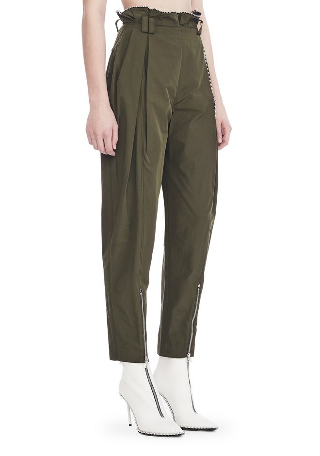 ALEXANDER WANG HIGH WAISTED ARMY PANTS WITH BALLCHAIN