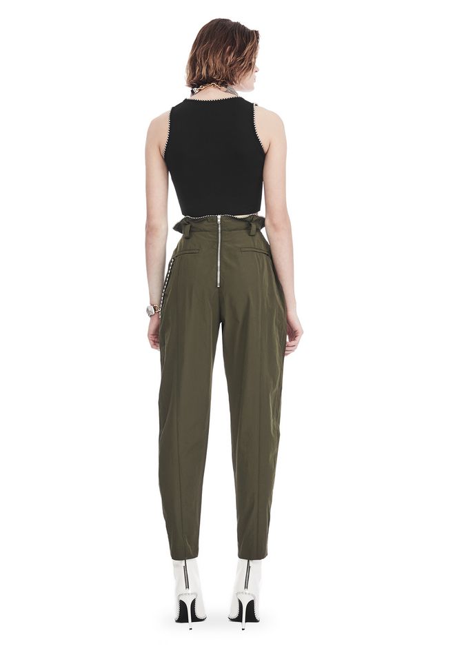 ALEXANDER WANG HIGH WAISTED ARMY PANTS WITH BALLCHAIN