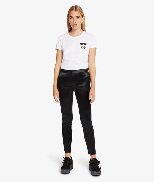 KARL LAGERFELD Karl Slim Fit Satin Trousers 12_f