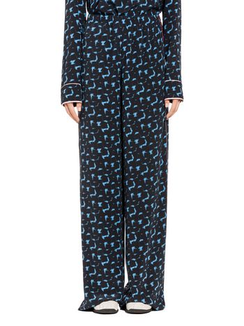 Marni Silk crêpe pants with Gothica print Woman