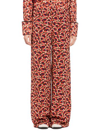 Marni Silk crêpe pants with Metropolis print Woman