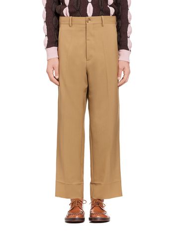 Marni Beige pants in tropical wool Man