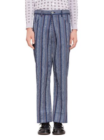 Marni Five-pocket pants in striped cotton Man