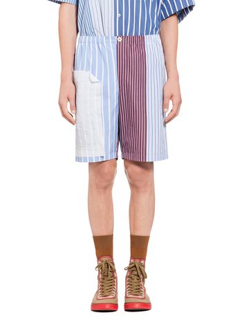 Marni Patchwork shorts in striped cotton Man