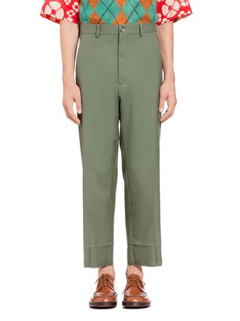 Marni Green pants in tropical wool Man