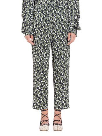 Marni Viscose pants Plumeria print Woman