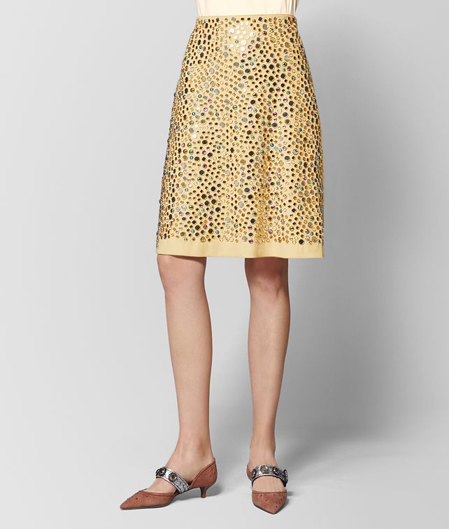 BOTTEGA VENETA LIGHT BUTTERSCOTCH ALCANTARA SKIRT Skirt Woman fp