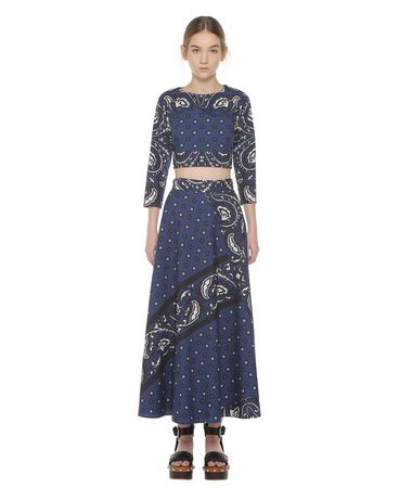 REDValentino Wrap-effect bandana-print cotton poplin skirt