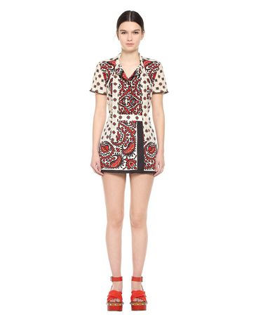 REDValentino Bandana-print cotton poplin shorts