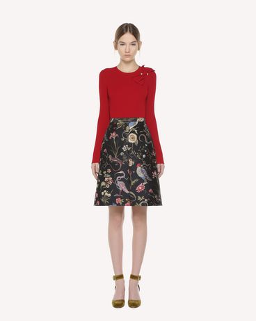 REDValentino Gonna A-line in broccato Flora e Fauna