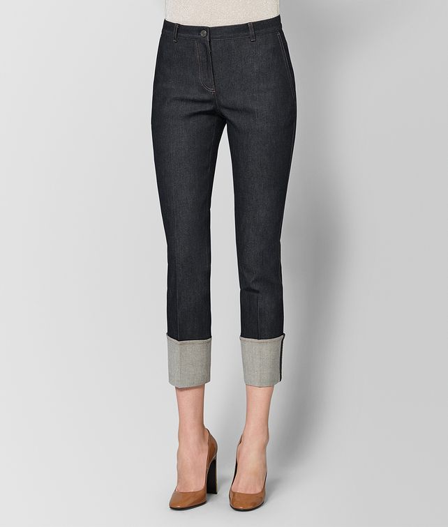 BOTTEGA VENETA BLUE COTTON PANT Trousers and Shorts Woman fp