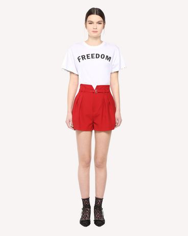 REDValentino High-waist belted Cady Tech shorts