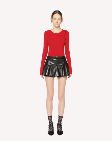 REDValentino Buckle-detail leather shorts