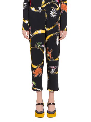 Marni Viscose pants with Frank Navin Cracker Jacks print Woman