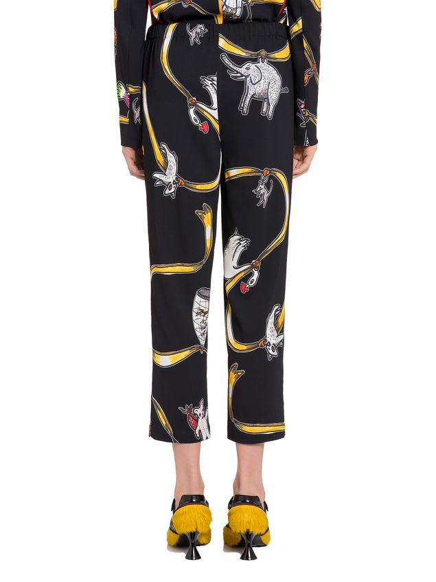 Pants Marni Viscose pants with Frank Navin Cracker Jacks print Woman