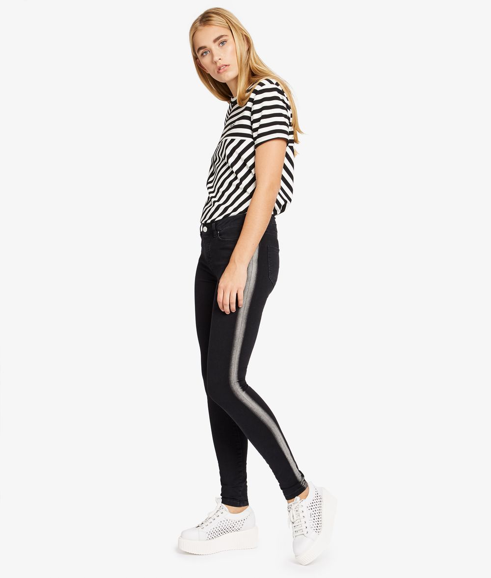 KARL LAGERFELD Skinny Jeans mit Galonstreifen Hose Damen f