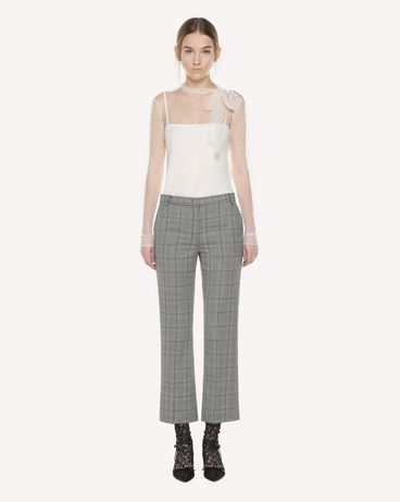 REDValentino Prince of Wales cropped flare pants