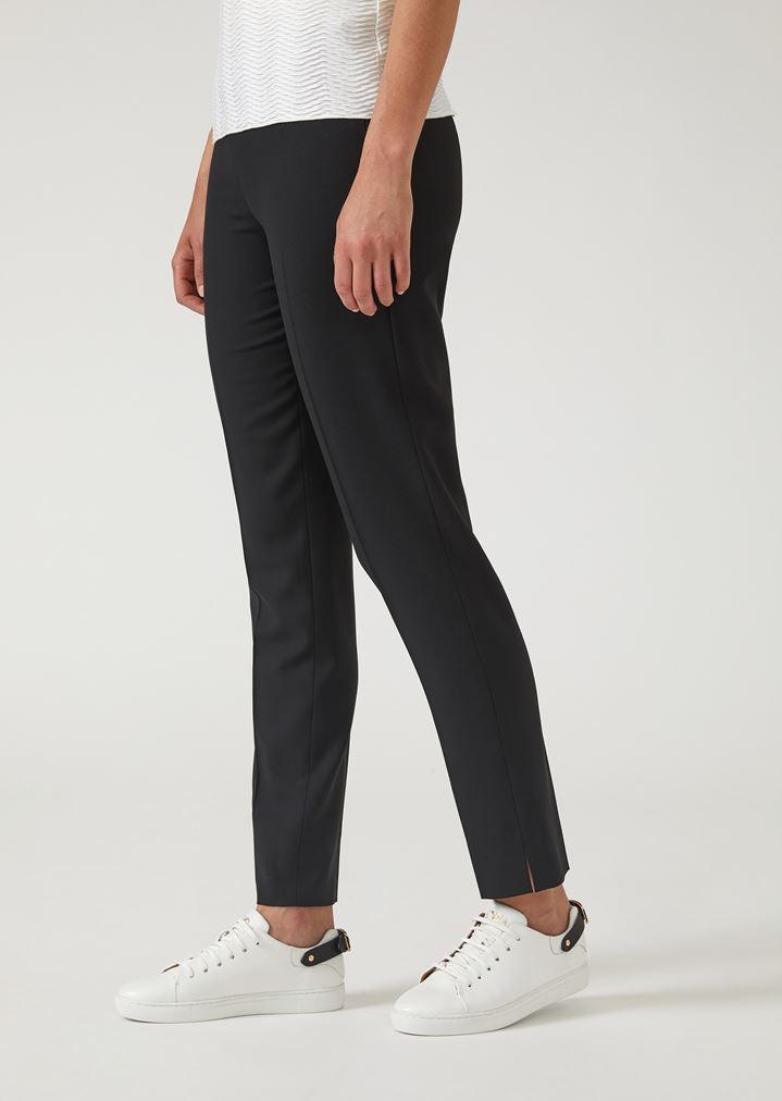 En Au Pantalon Fente Laine Stretch BasFemme Cigarette Avec XPZiku