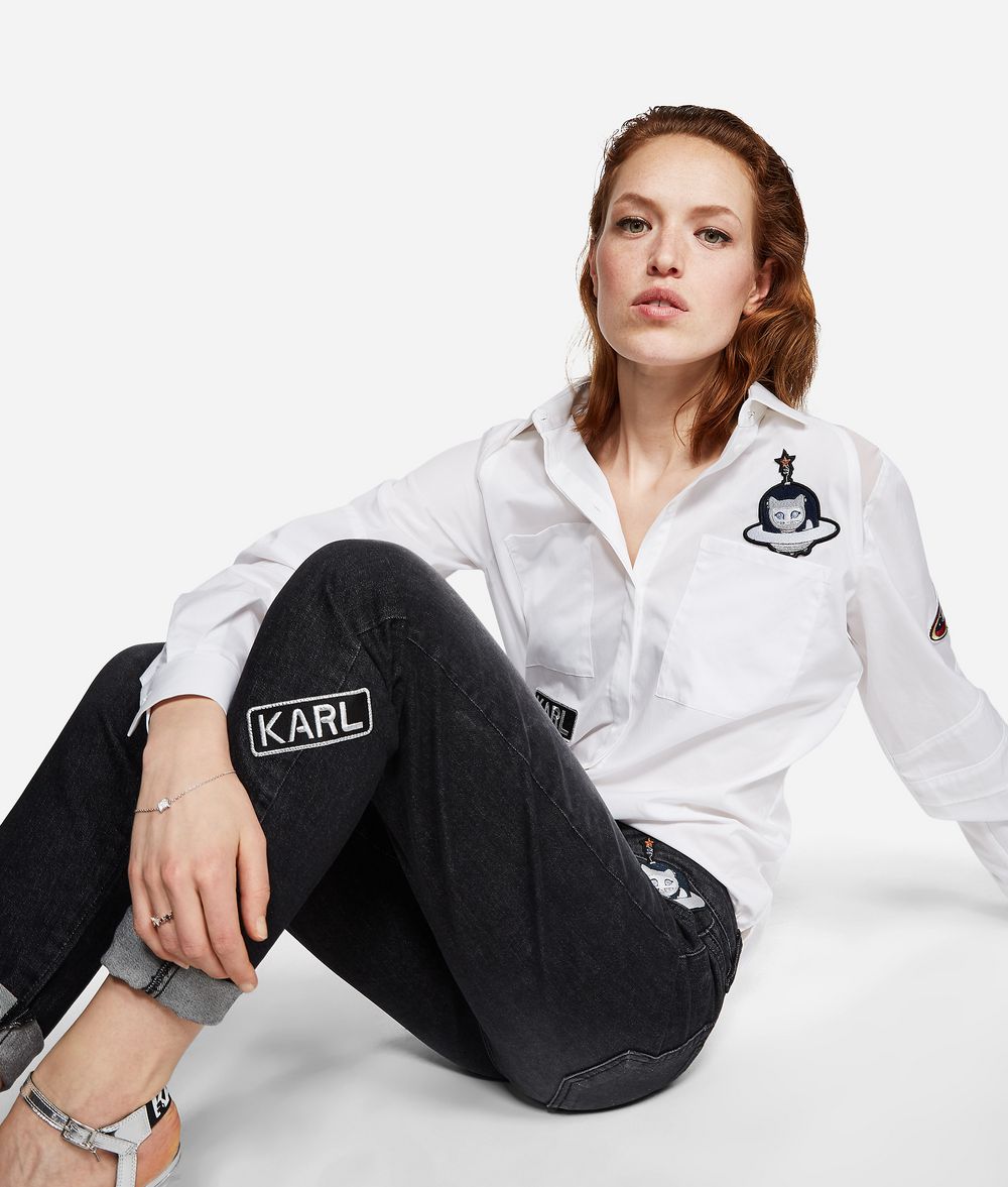 KARL LAGERFELD Karl Space Jeans im Girlfriend-Look Hose Damen d