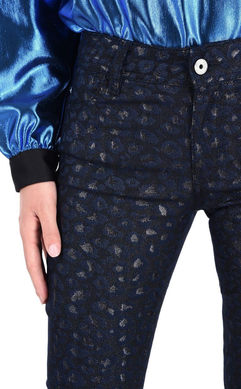 denim cut out casual pants