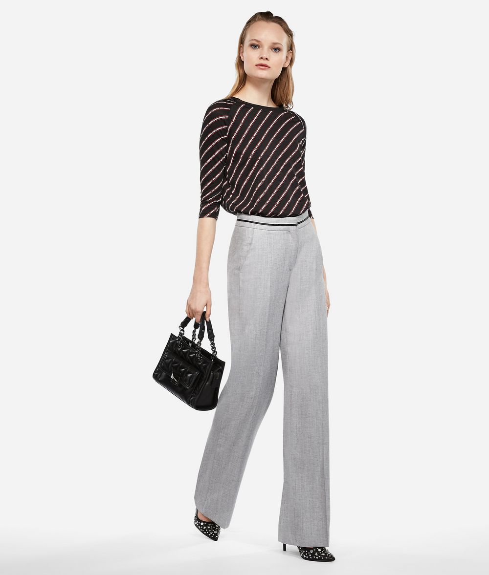 KARL LAGERFELD Wool Blend Tailored Pants Pants Woman f