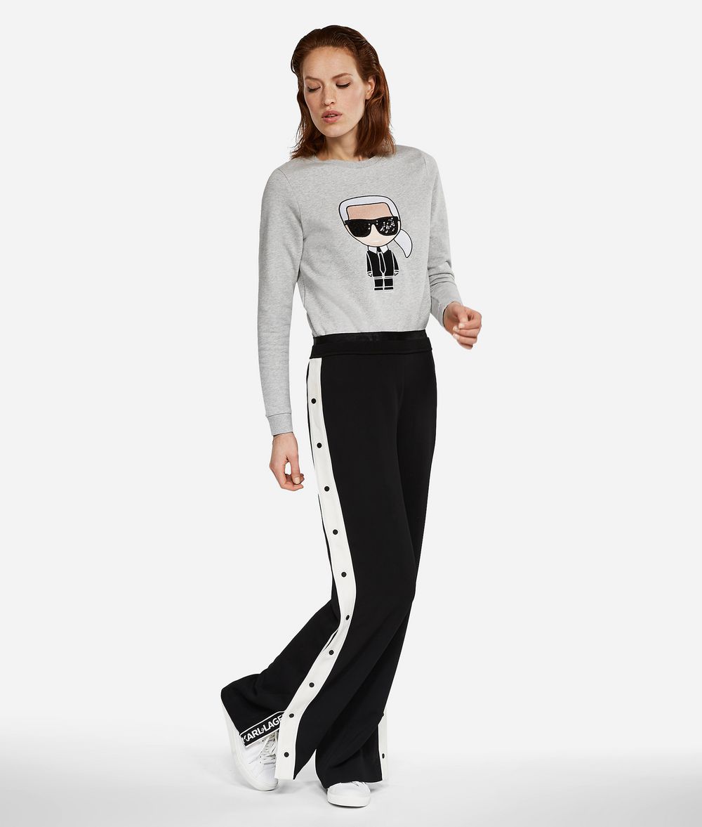 KARL LAGERFELD Wide Leg Logo Sweatpants Trousers Woman f