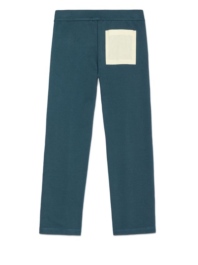Pants Marni PETROL BLUE STRETCH COTTON PANTS WITH POCKET DETAIL Woman