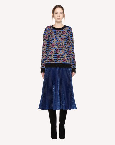 REDValentino Floral cloqué pleated skirt
