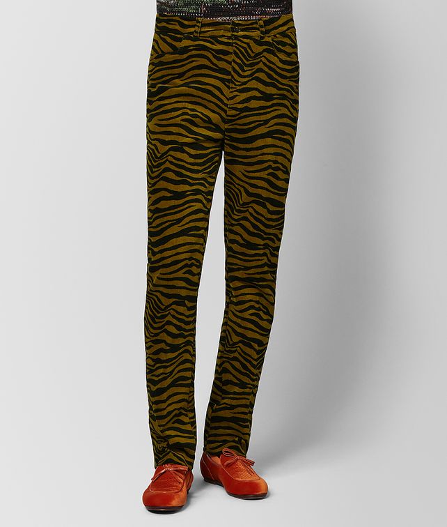 BOTTEGA VENETA MUSTARD/NERO COTTON PANT Trousers and Shorts Man fp