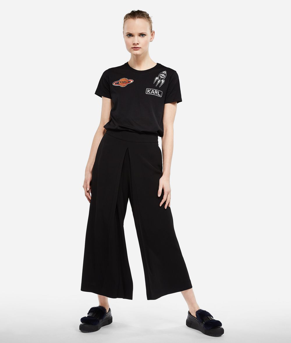 KARL LAGERFELD Culottes aus Satin-Crêpe Hose Damen f