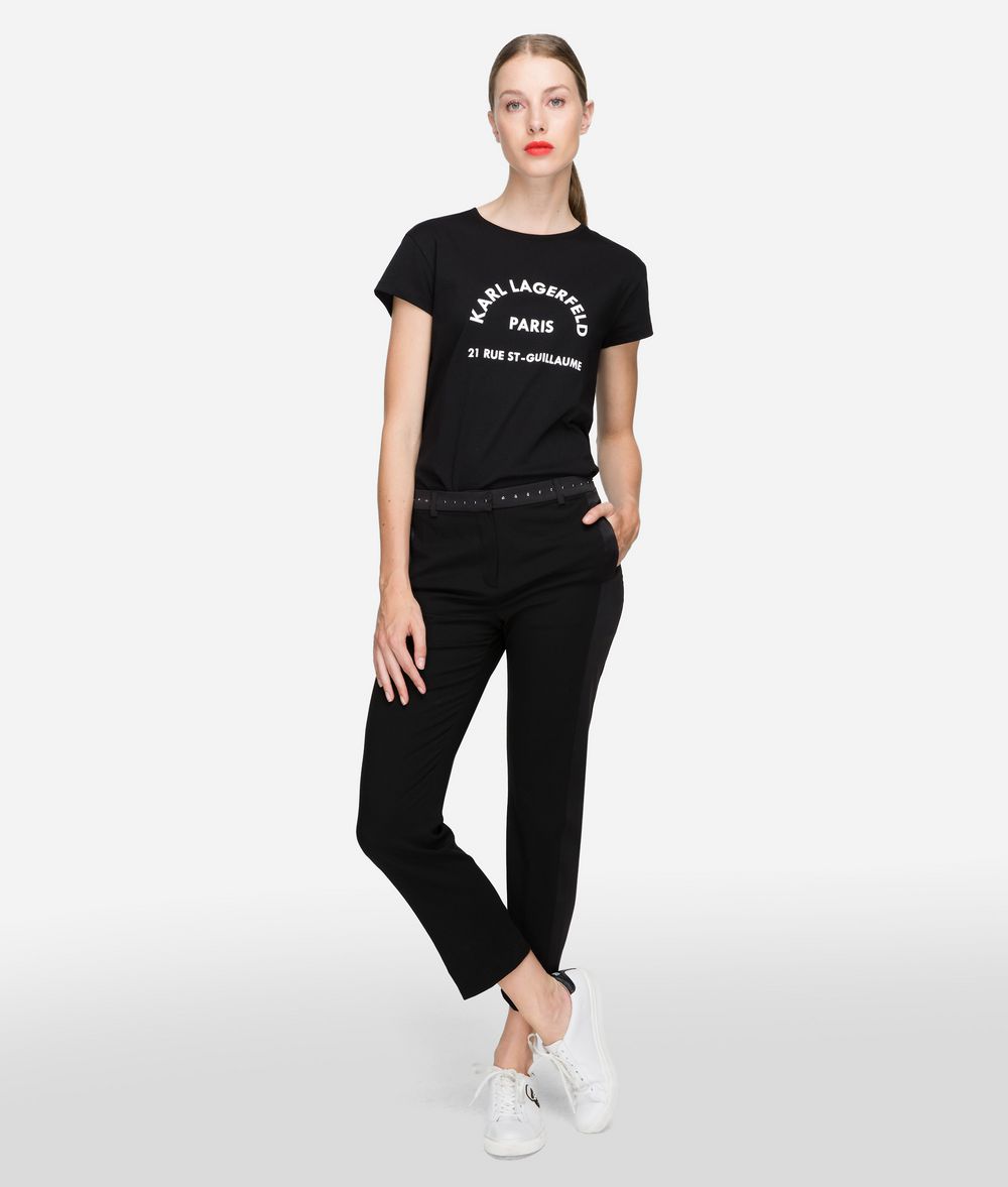 KARL LAGERFELD Hose im Smoking-Stil aus Wolle und Satin Hose Damen f