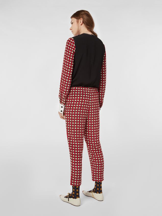 Pants Marni Silk crepe pants Shell print Woman