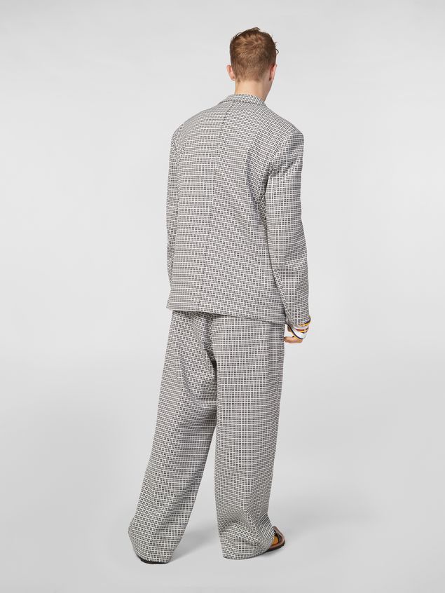 Pants Marni Trousers in micro check jacquard with back belt Man